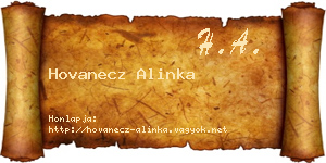 Hovanecz Alinka névjegykártya